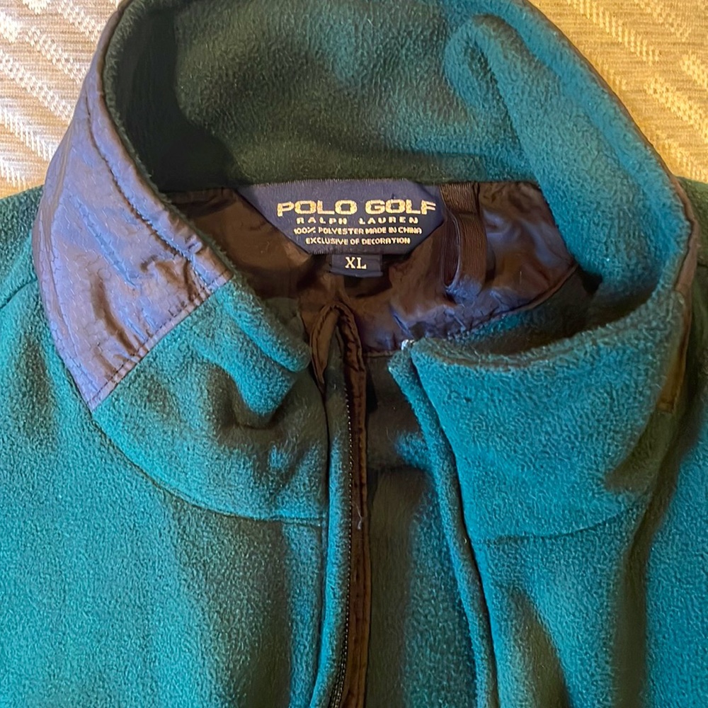 Ralph Lauren fleece golf vest size XL. Forrest green.